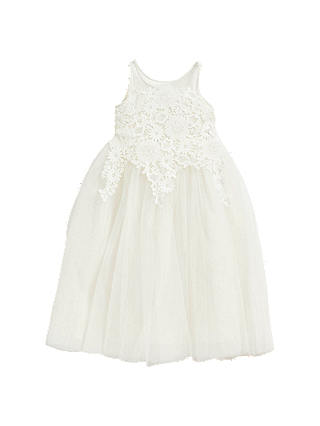 Angel & Rocket Girls' Lace Insert Dress, White