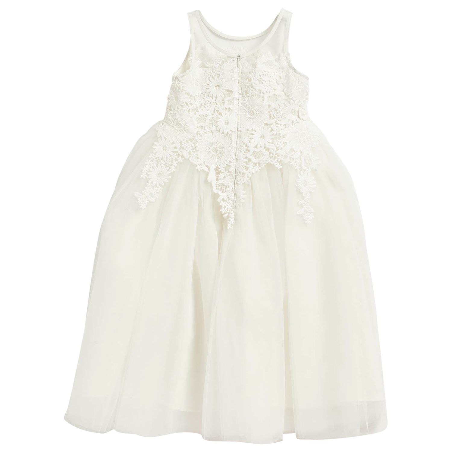 Angel & Rocket Girls' Lace Insert Dress, White