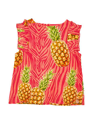 Angel & Rocket Girls' Pineapple Woven Top, Pink