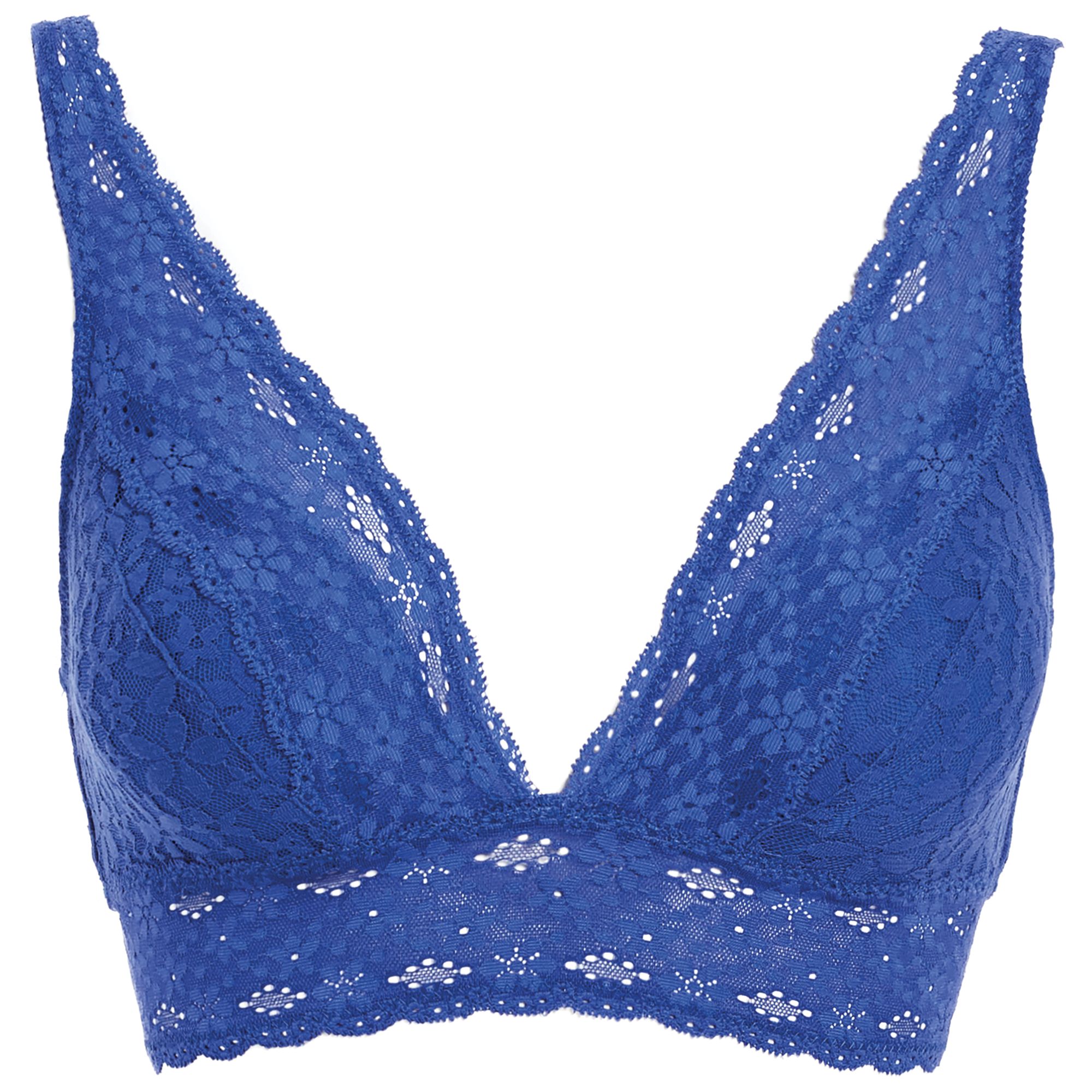 Wacoal Halo Lace Soft Plunge Bra, Dazzling Blue at John Lewis & Partners