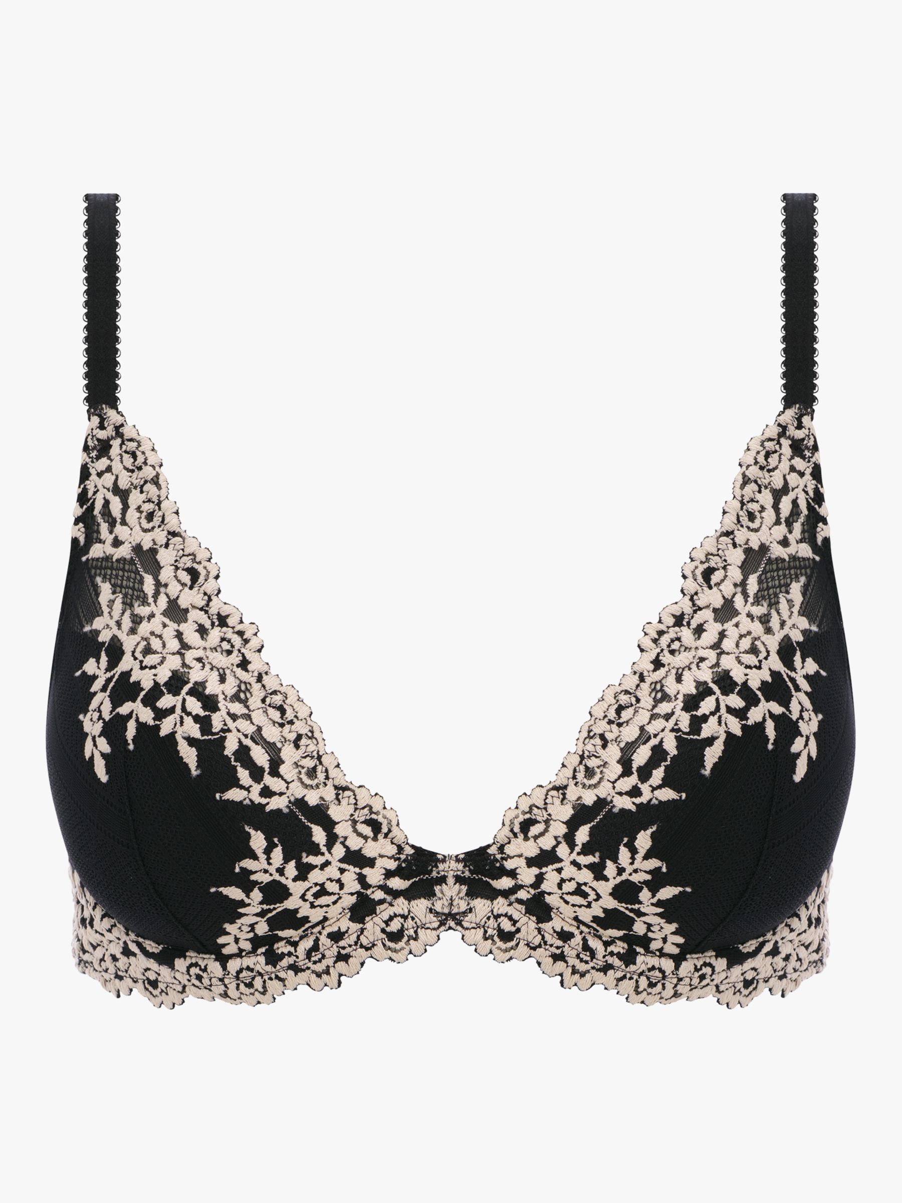 Wacoal Embrace Lace Underwired Plunge Bra, Wind Wind/Egret at John Lewis &  Partners