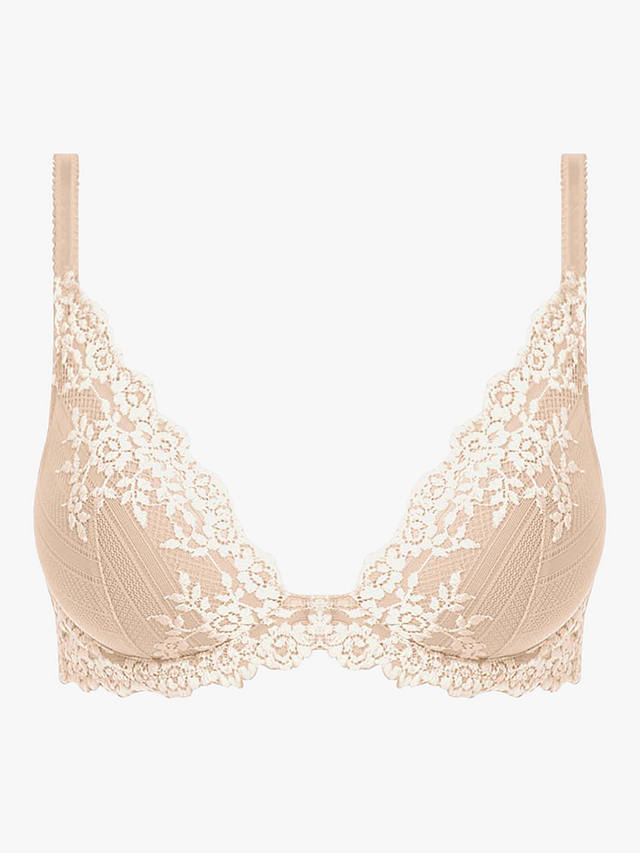 Wacoal Embrace Lace Underwired Plunge Bra, Naturally Nude