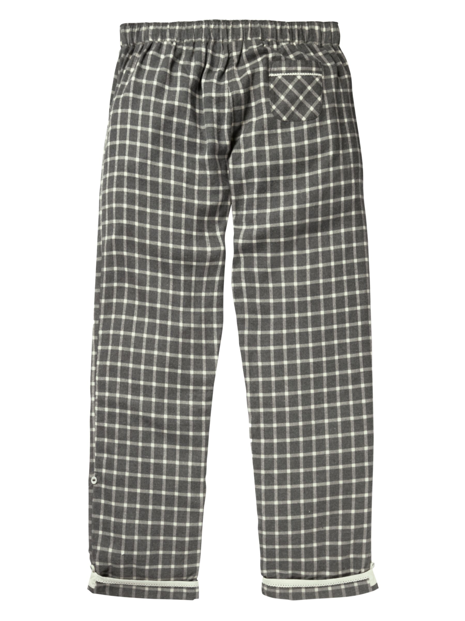 Fat Face Grid Check Pyjama Bottoms, Charcoal