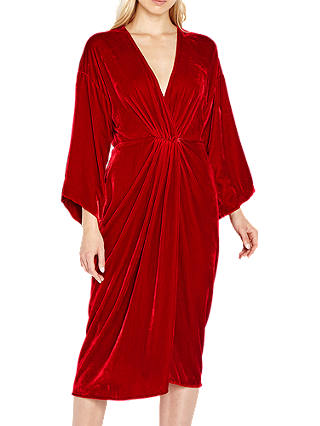 Ghost Jess Velvet Dress, Red