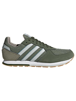 adidas 8K Men's Trainers, Base Green/Ash Silver/Trace Charcoal