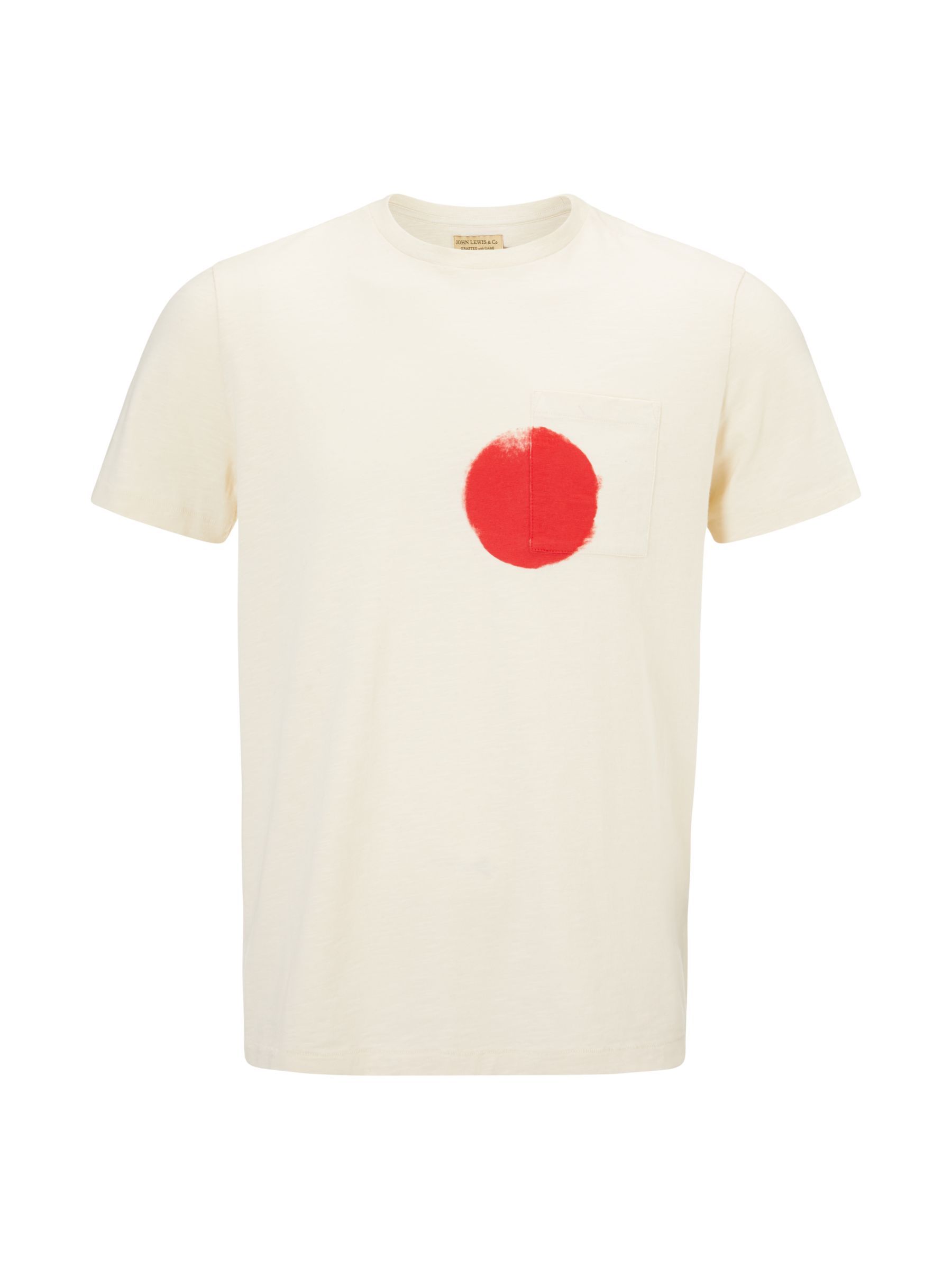JOHN LEWIS & Co. Sun Print Pocket T-Shirt, Ecru