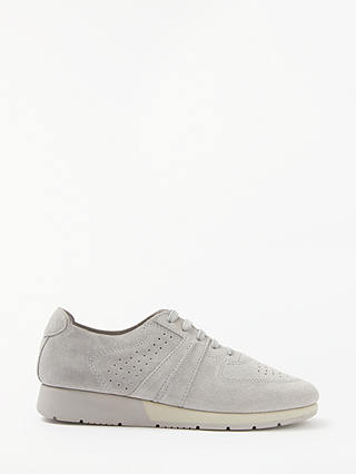 John Lewis Designed for Comfort Erika Lace Up Trainers, Grey Suede