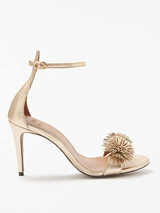 AND/OR Marcie Pom Sandals, Gold Leather