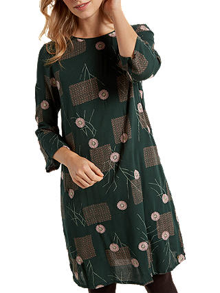 White Stuff Kaoro Embroidered Floral Dress, Green