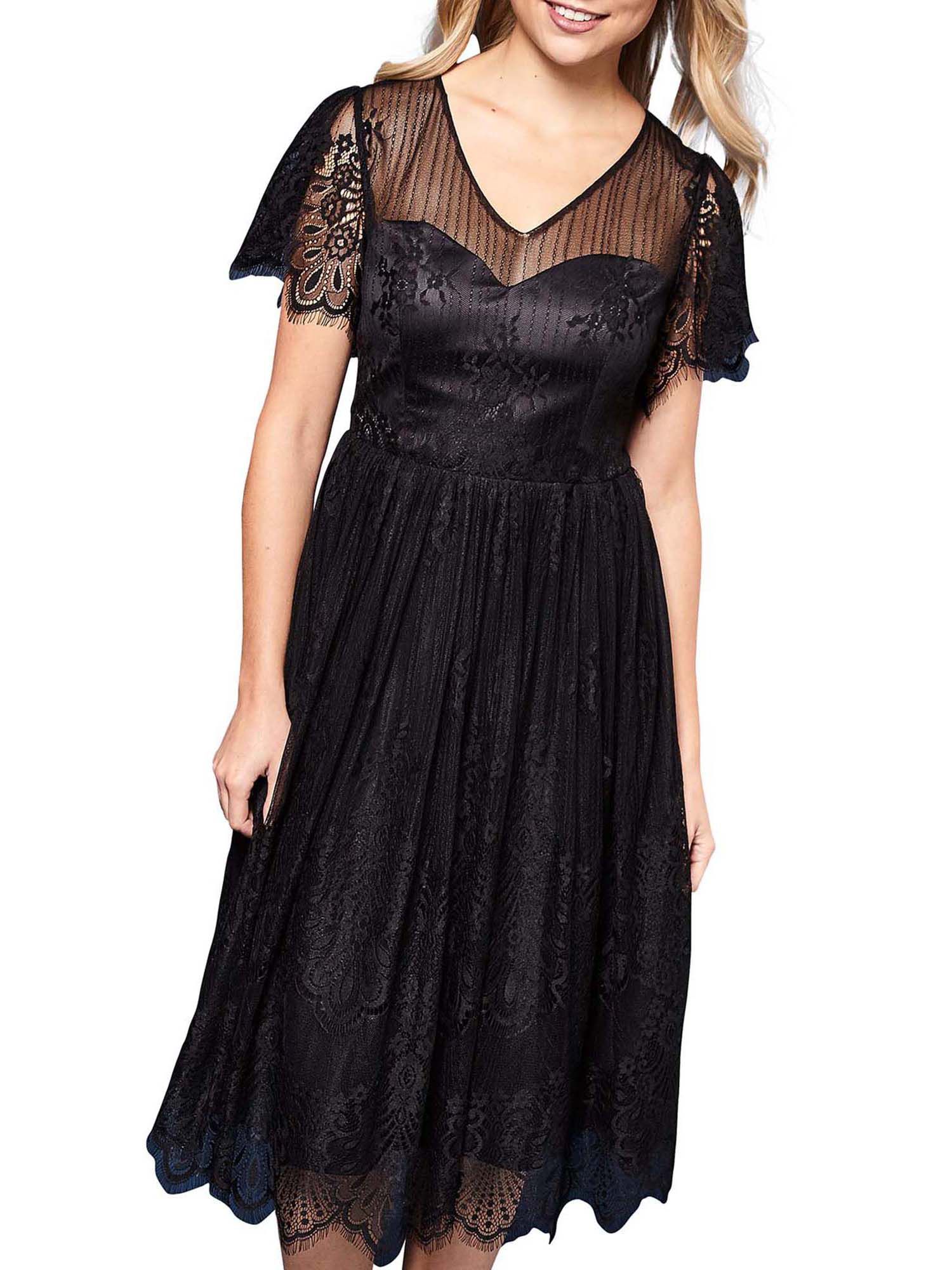 yumi black lace dress