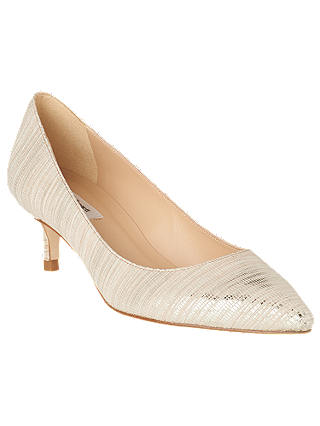L.K.Bennett Audrey Pointed Toe Court Shoes, Soft Gold Leather