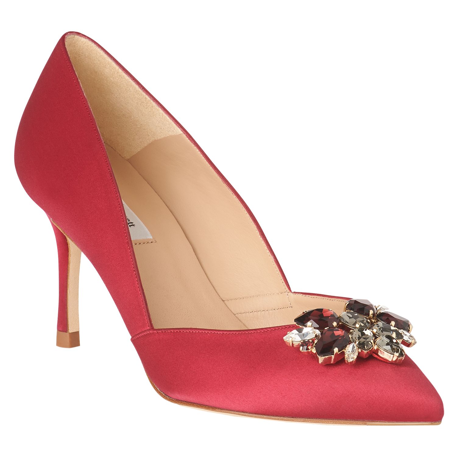 L.K.Bennett Cristina Embellished Court Shoes, Raspberry, 5.5