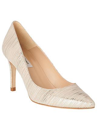 L.K. Bennett Floret Stiletto Heeled Court Shoes, Soft Gold Leather