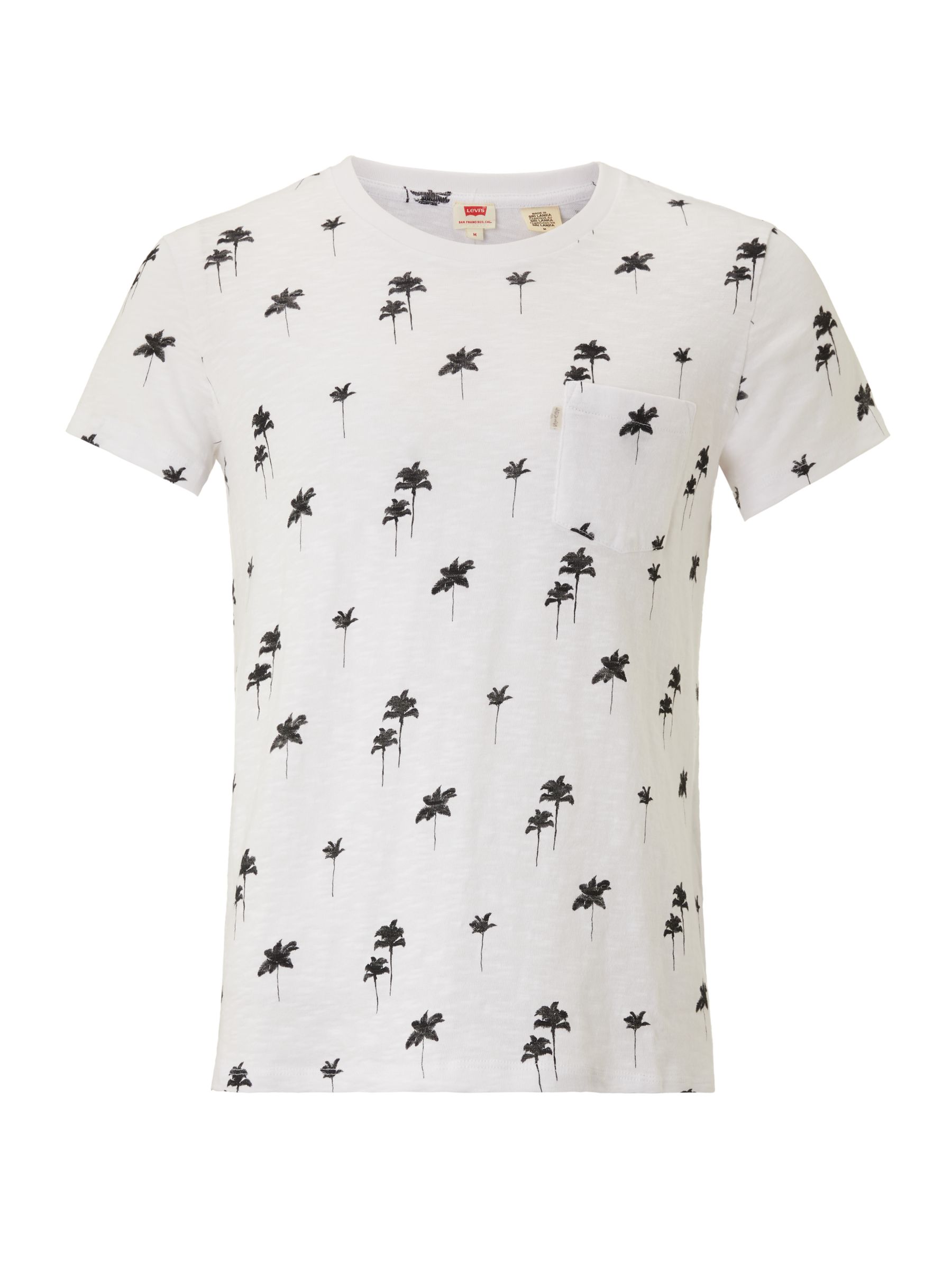 Levi's The Perfect Pocket Palm Tree Print T-Shirt, Lomita White