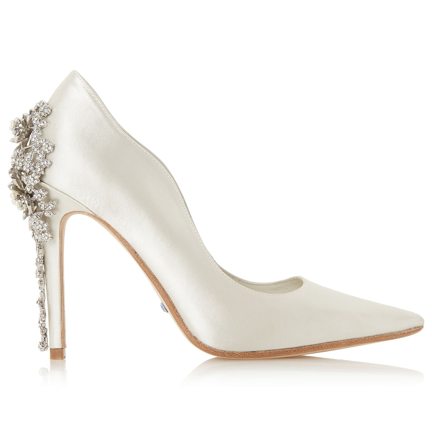 Dune Bridal Collection Be Wedd Embellished Stiletto Court Shoes, Ivory ...