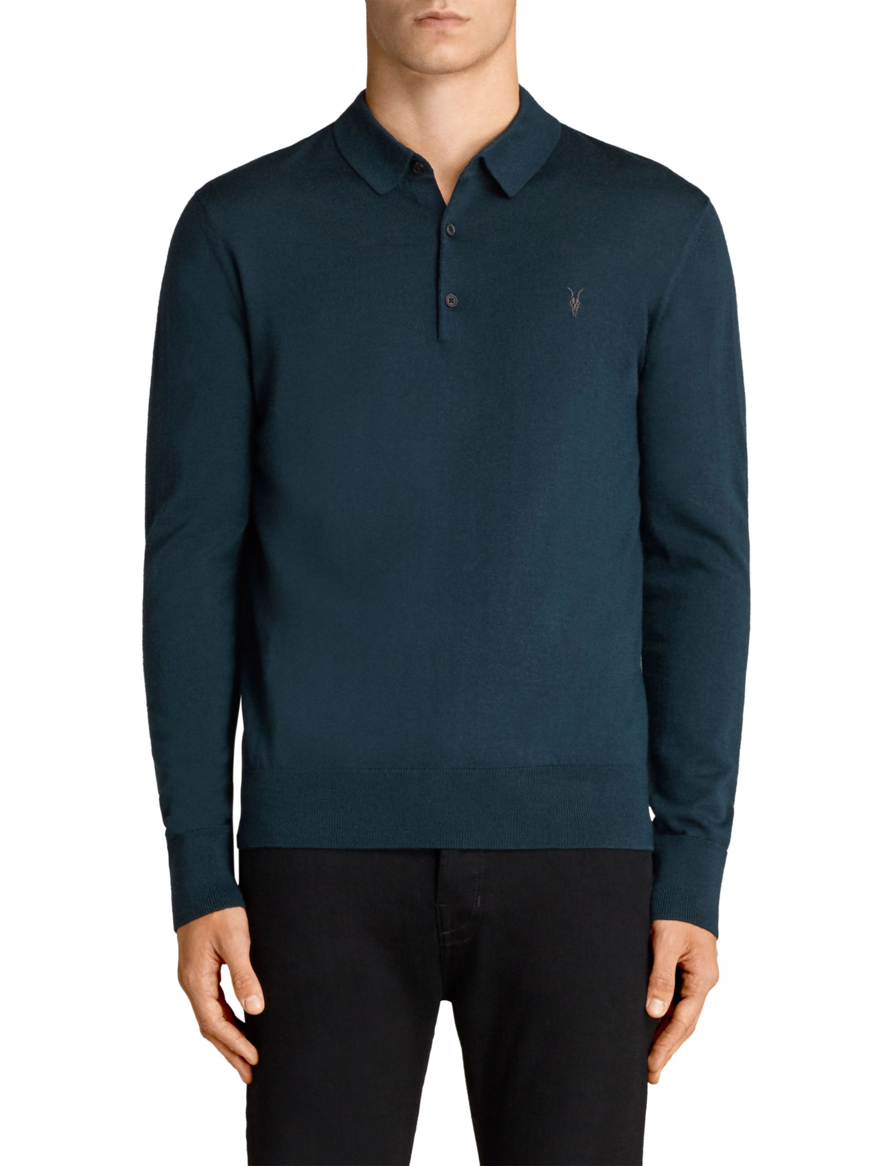 all saints mode merino polo shirt