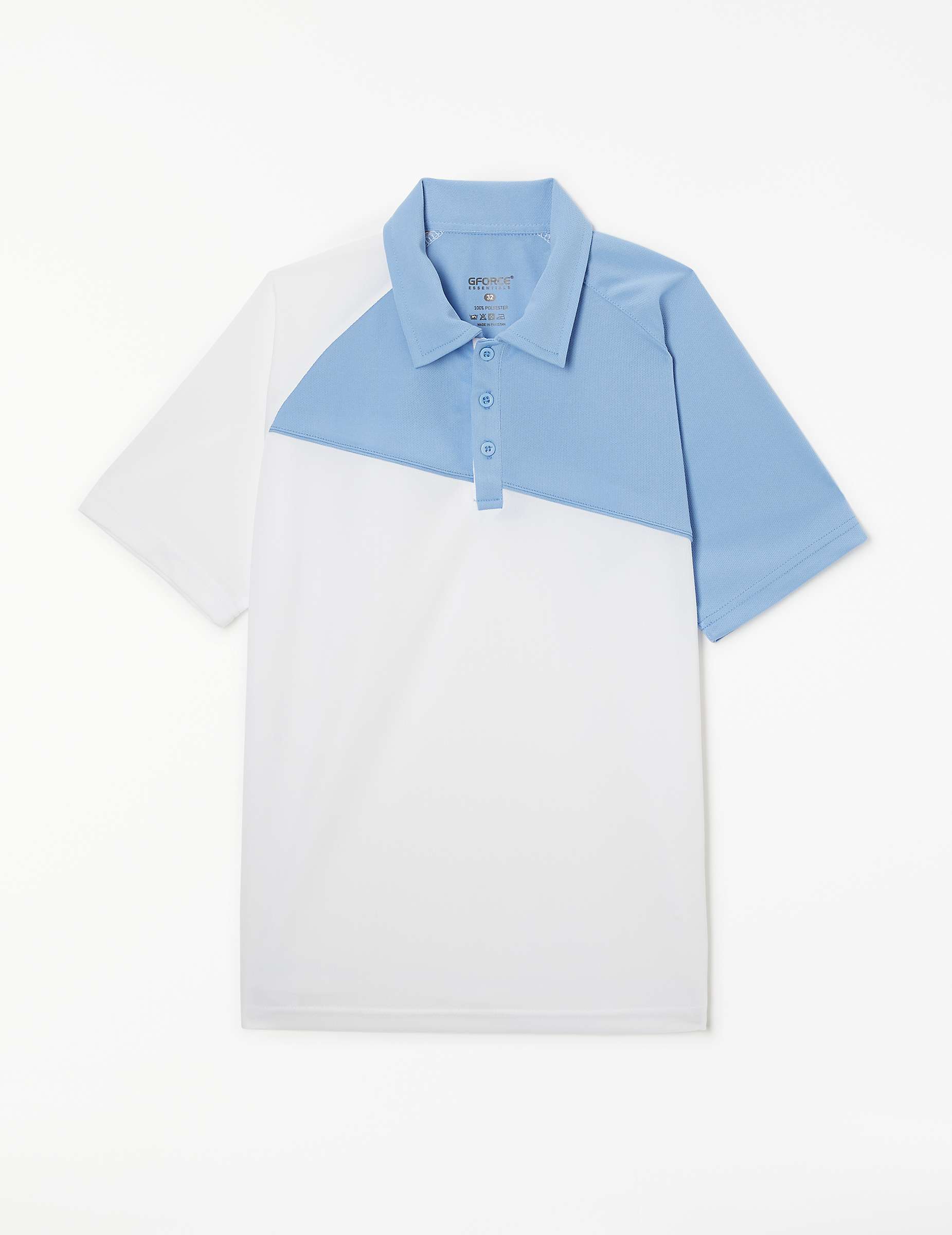Buy Chigwell School Swallow's House Polo Shirt, White with Sky Panel Online at johnlewis.com