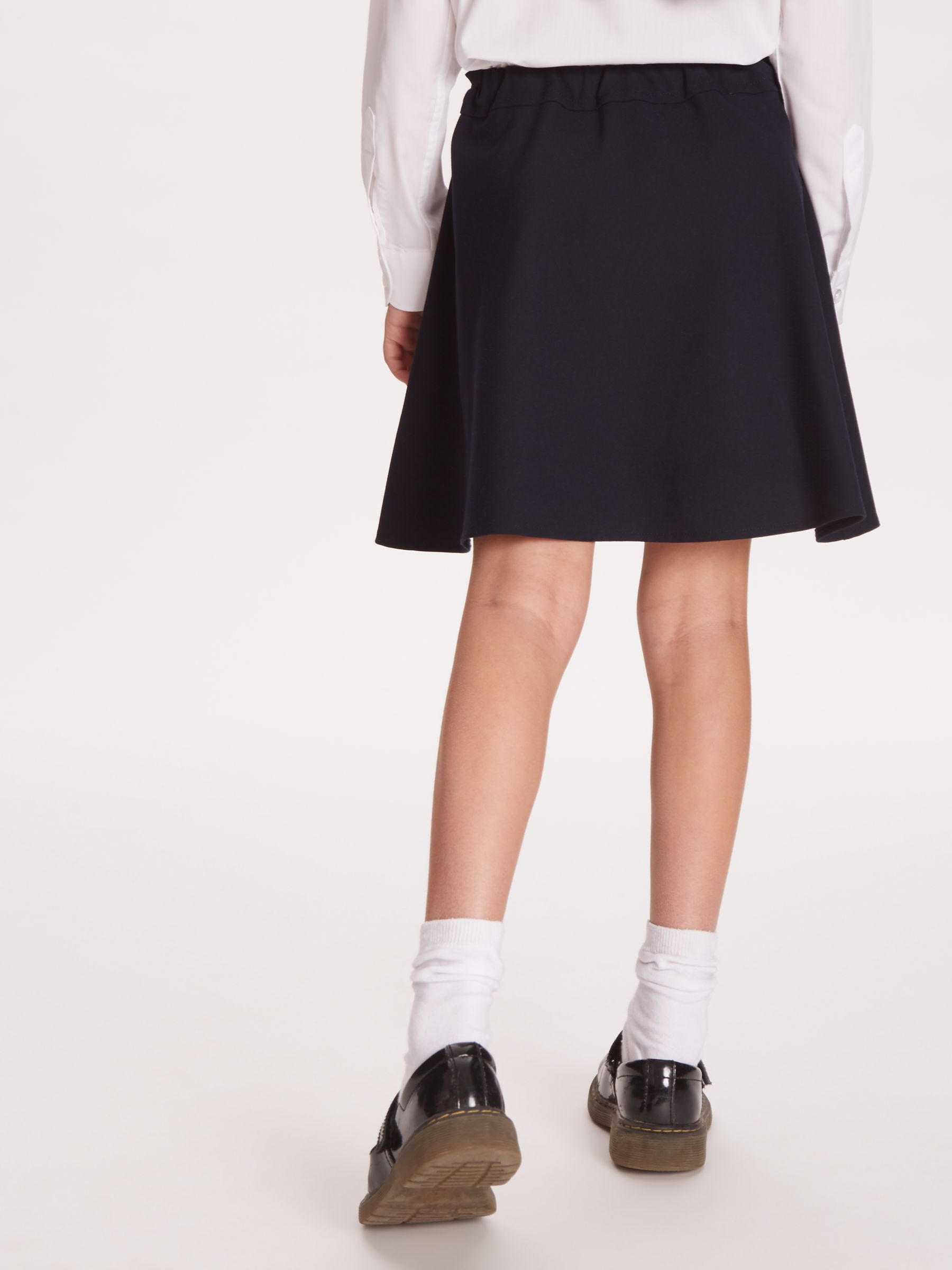 John Lewis & Partners Girls' Adjustable Waist A-Line School Skirt, Navy ...