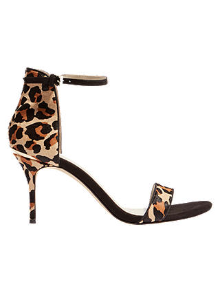 Karen Millen Two Part Stiletto Sandals, Leopard Print