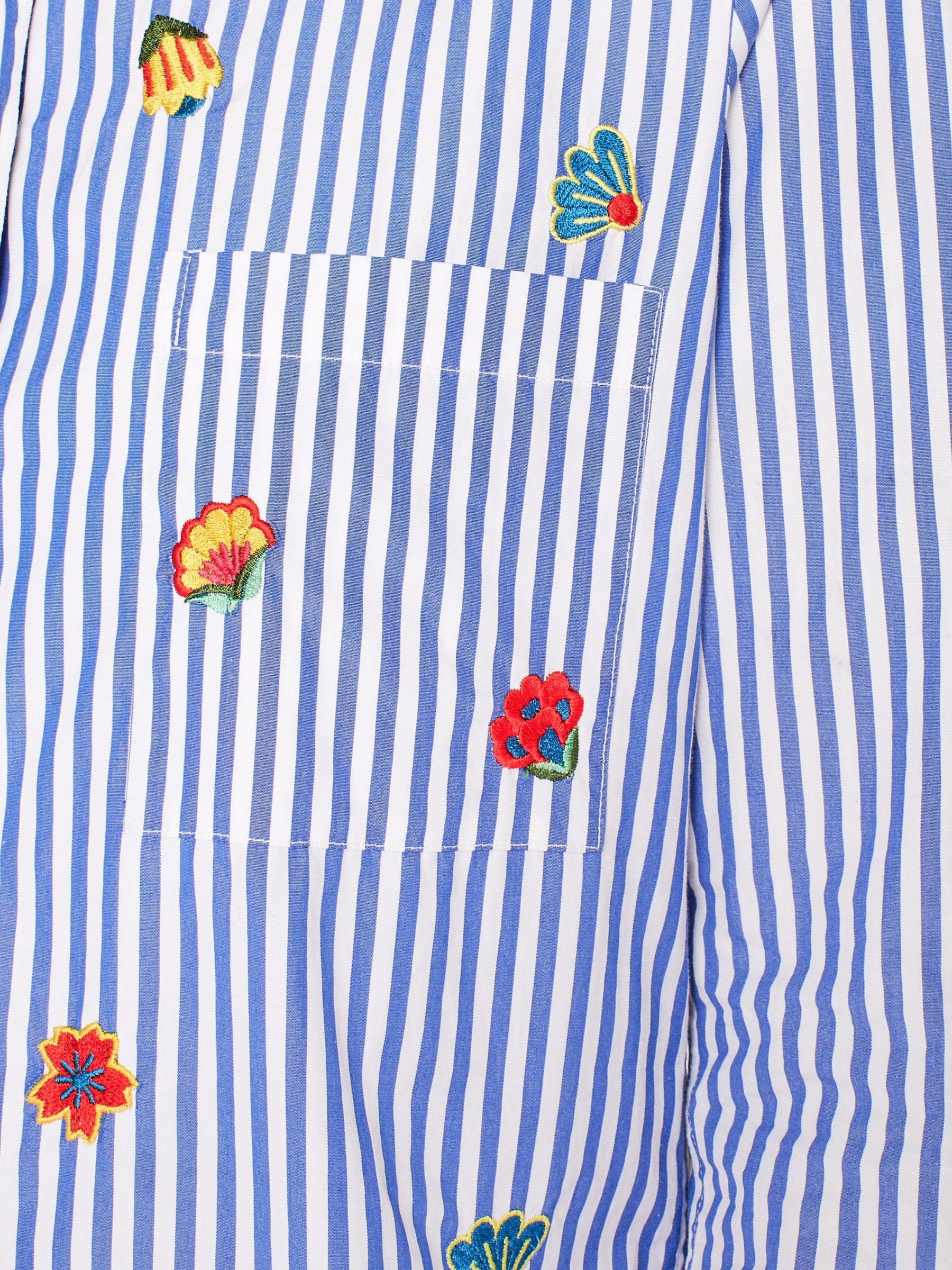 Ps Paul Smith Embroidered Kyoto Floral Stripe Shirt Blue At John Lewis Partners