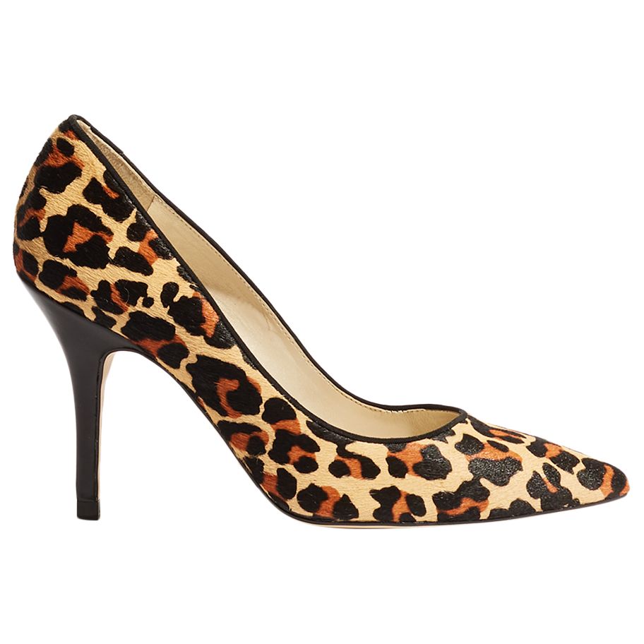 Prosper for Feeling Karen Millen Patent Collection Stiletto Heeled Court Shoes, Leopard Print  Leather, 3