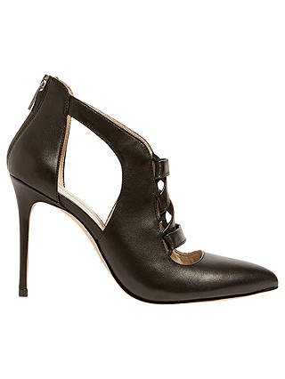 Karen Millen Leather Stiletto Court Shoes, Black