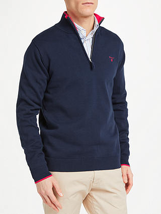 GANT Cotton Contrast Half Zip Sweatshirt