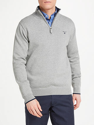 GANT Cotton Contrast Half Zip Sweatshirt