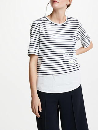 Kin Jersey Stripe T-Shirt With Woven Hem