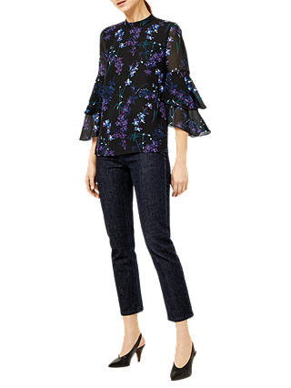 Warehouse Gilly Floral Top, Black Pattern