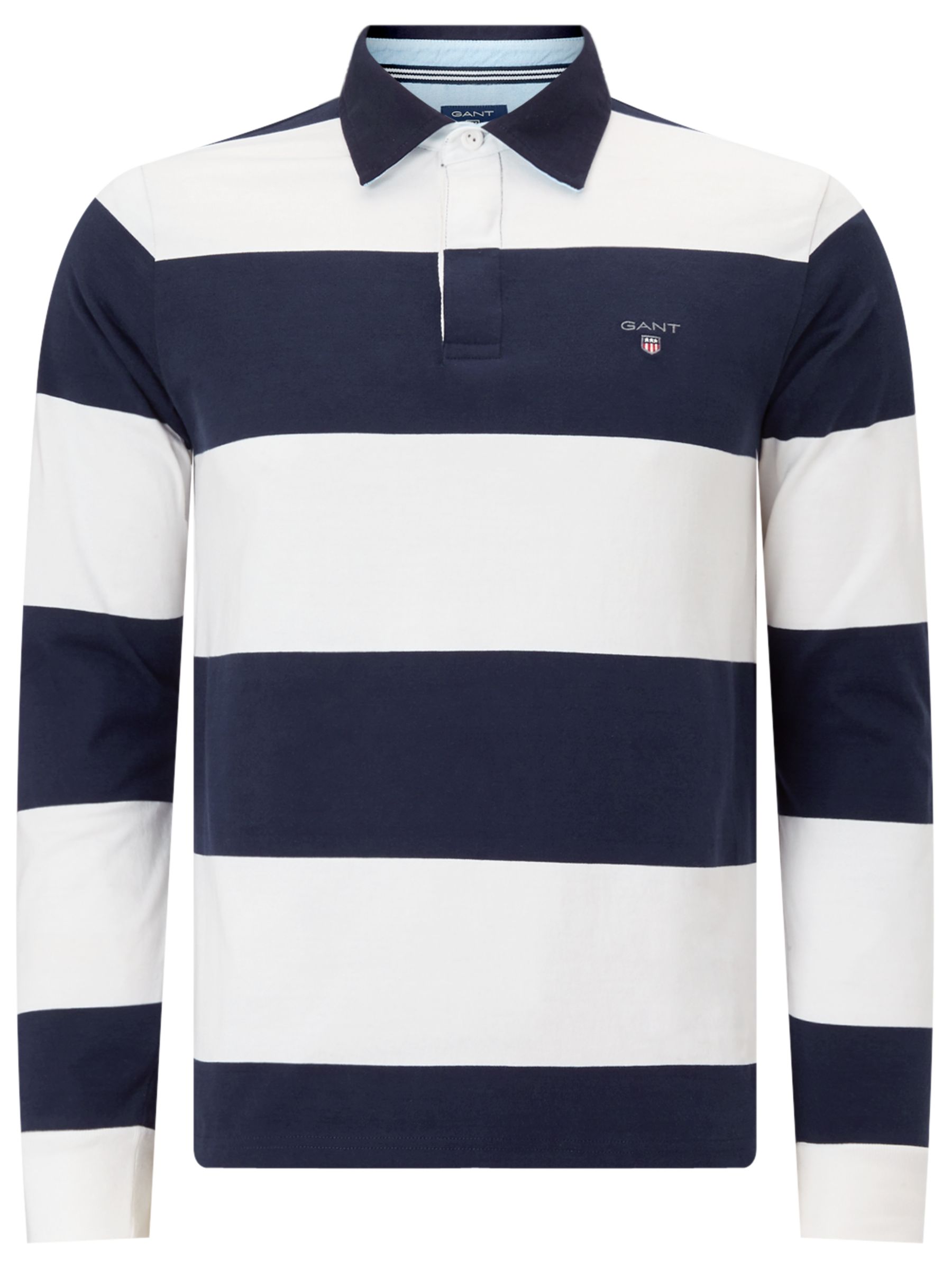 GANT Rugger Bar Stripe Heavy Jersey Rugby Shirt at John Lewis & Partners