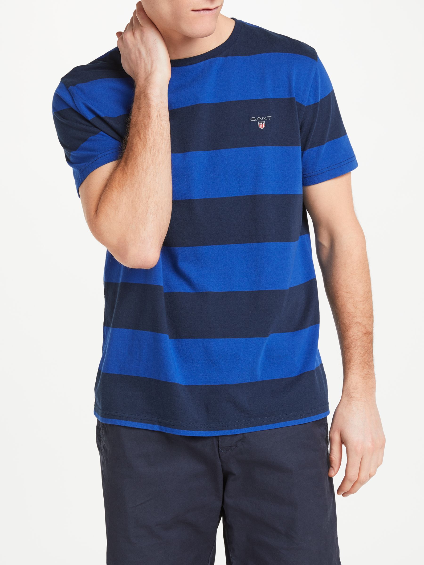GANT Original Barstripe Cotton T-Shirt, Blue, L
