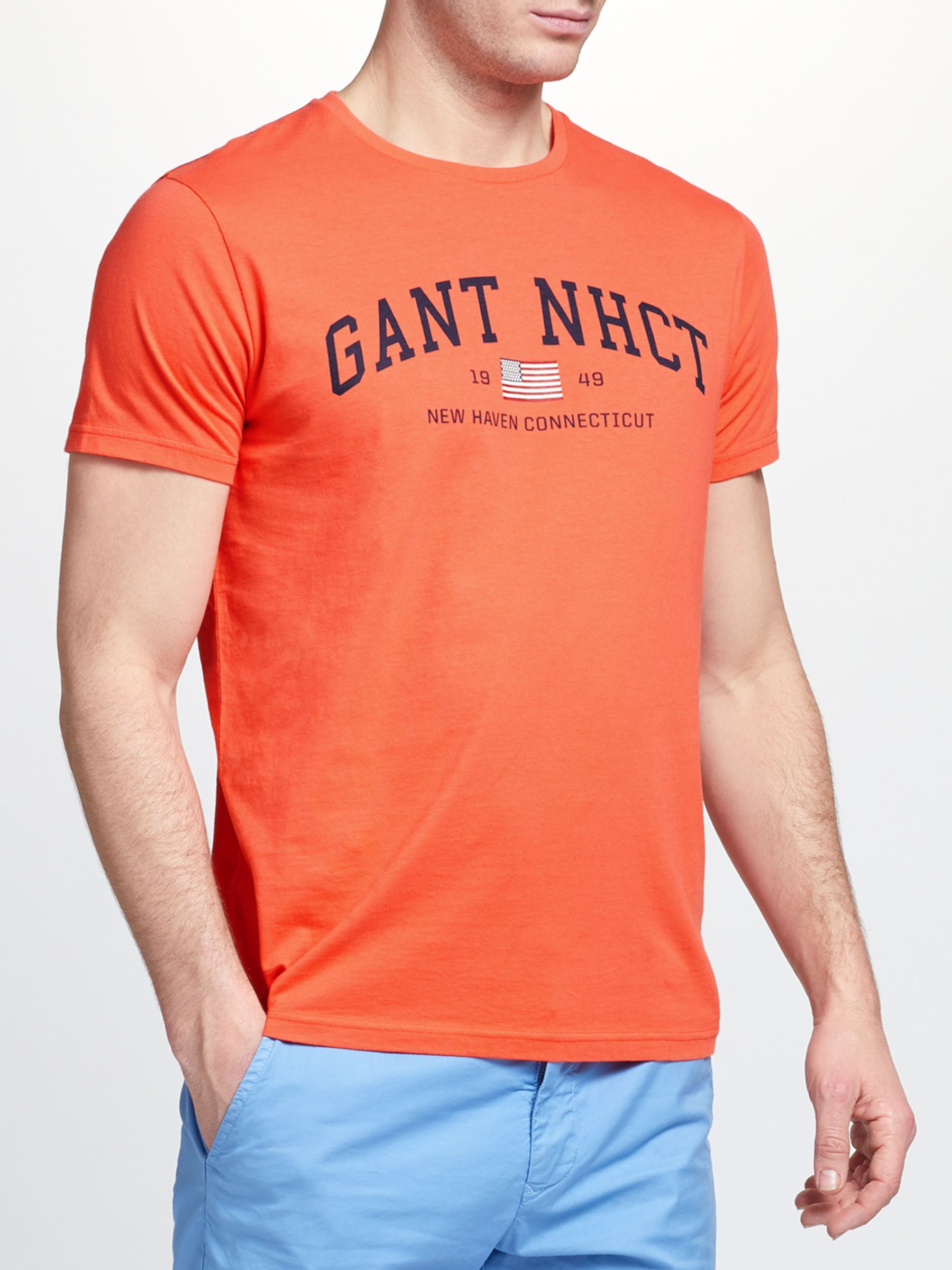 GANT NHCT Cotton T-Shirt, Coral, XL