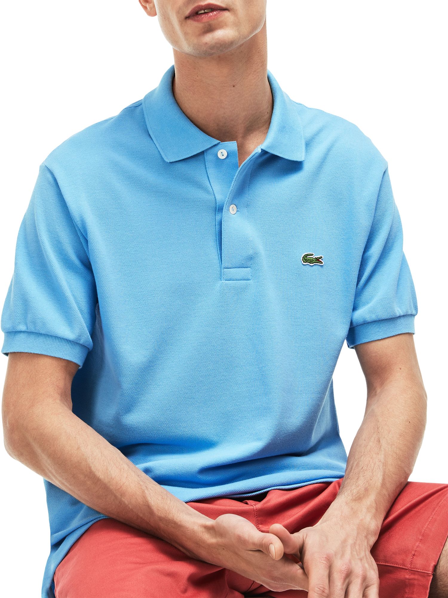 Lacoste L.12.12 Classic Regular Fit Short Sleeve Polo Shirt , Light Blue