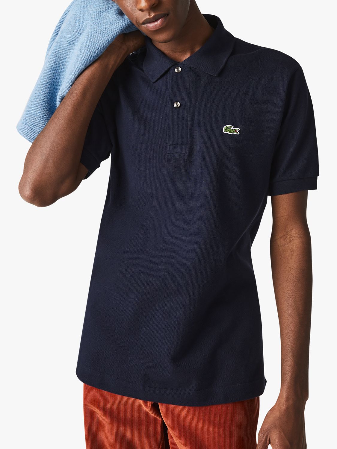 Lacoste L.12.12 Classic Regular Fit Short Sleeve Polo Shirt, Navy, S