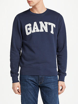 Gant Outline Crew Neck Sweatshirt, Navy