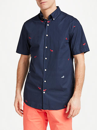 Gant Lobster Print Short Sleeve Shirt. Navy