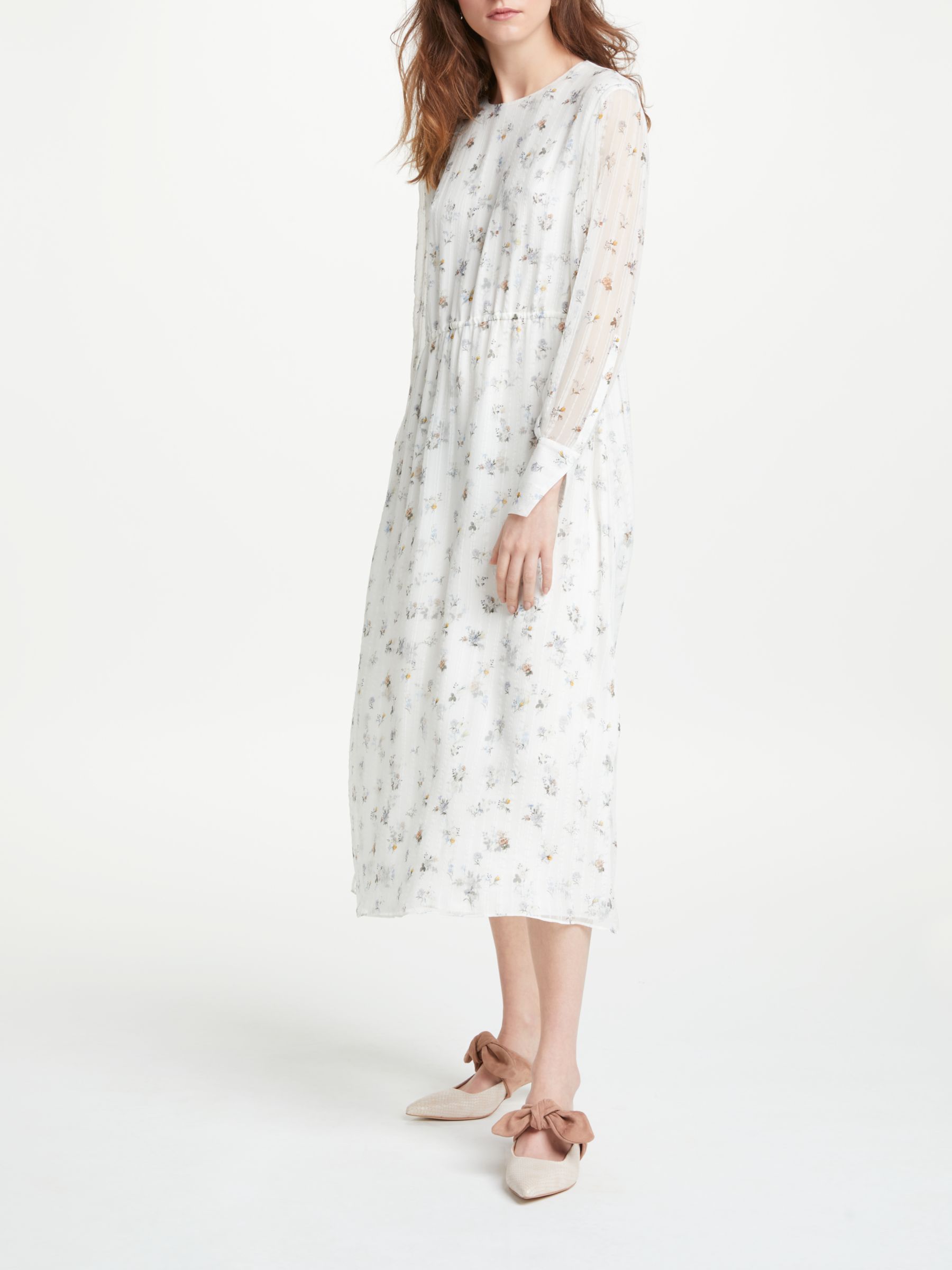 Modern Rarity Archive Print Shadow Floral Maxi Dress, White