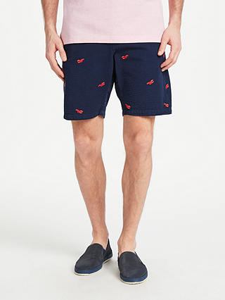 GANT Lobster Print Seersucker Shorts, Navy
