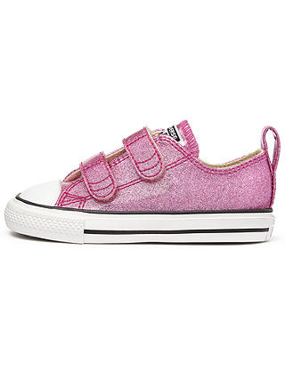 Converse Children's Chuck Taylor All Star Ox Rip-Tape Trainers, Pink Glitter