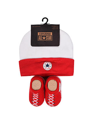 Converse Baby Booties And Hat Set, Pack of 2, Red