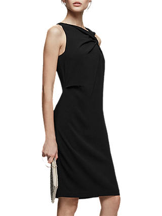 Reiss Aliya Asymmetrical Neck Dress, Black