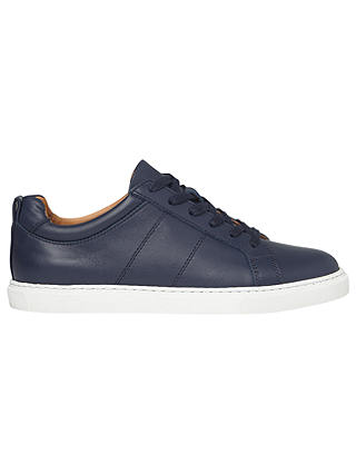 Whistles Koki Lace Up Trainers, Navy Leather