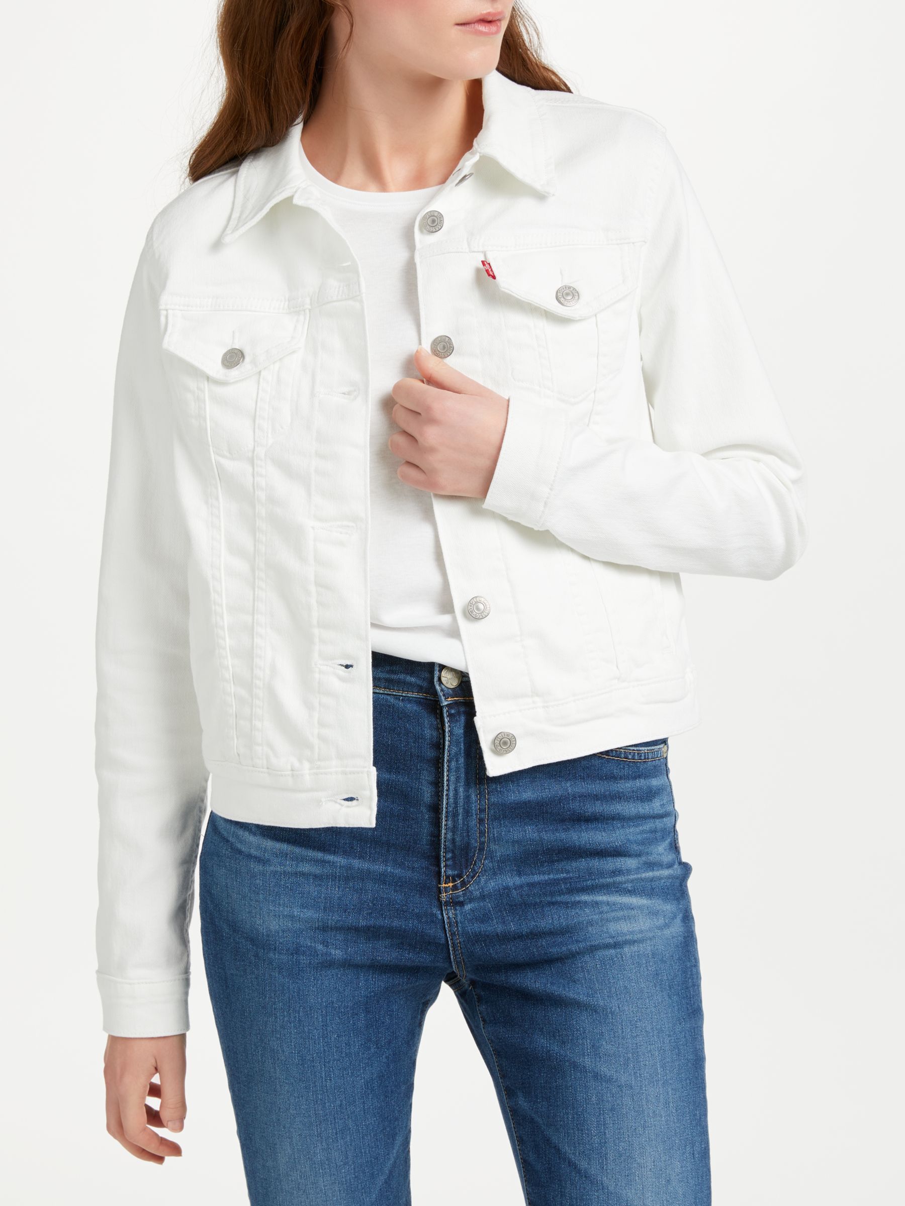 levi's white denim jacket womens