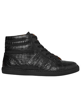 Whistles Butler High Top Trainers, Black Leather