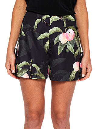 Ted Baker Peach Blossom Print Shorts, Black