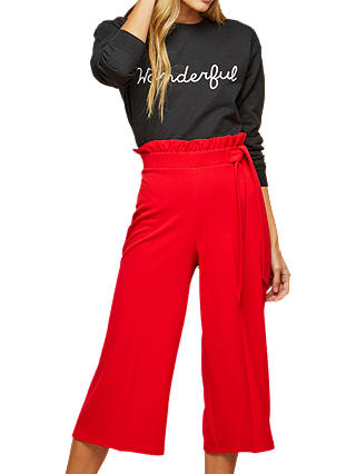 Miss Selfridge Petite Ruffle Top Trousers, Red