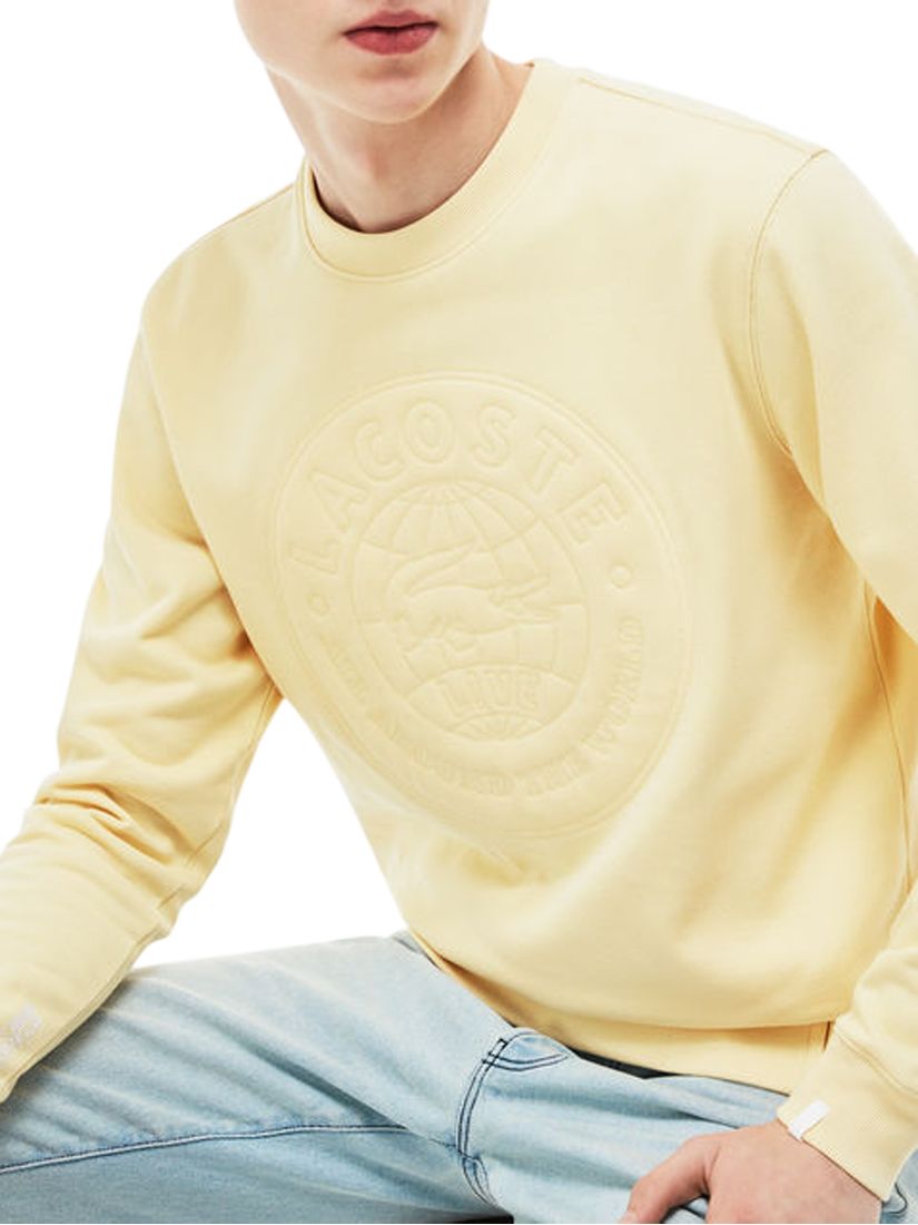 Faktisk Stranden fængsel Lacoste LIVE Logo Crew Neck Sweatshirt, Yellow