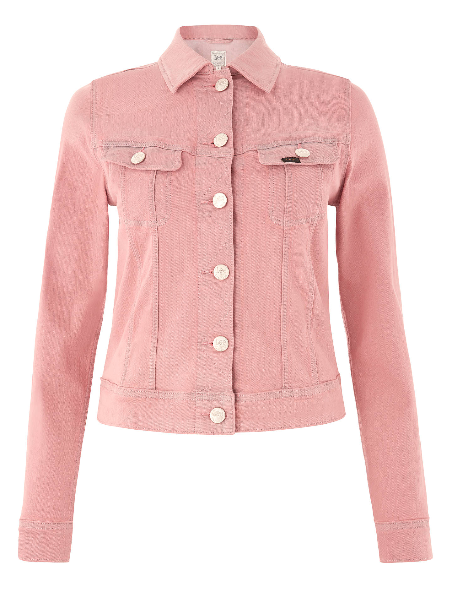 Lee Slim Rider Denim Jacket, Pastel Pink at John Lewis & Partners