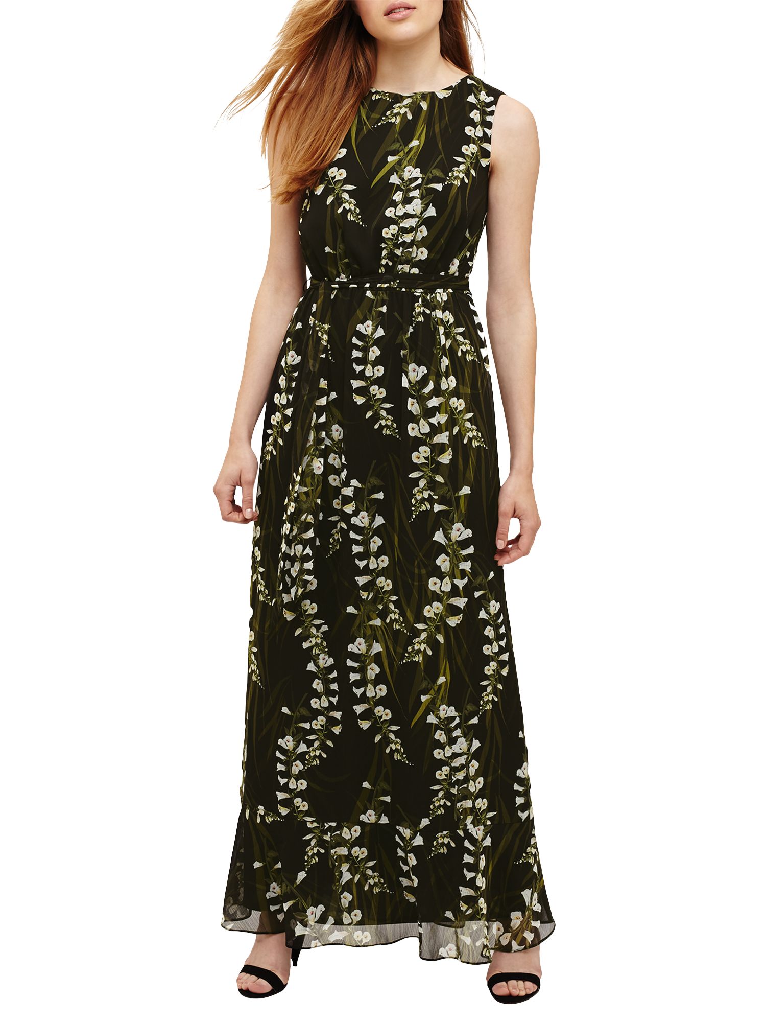 Phase Eight Valencia Floral Print Maxi Dress, Black at John Lewis ...